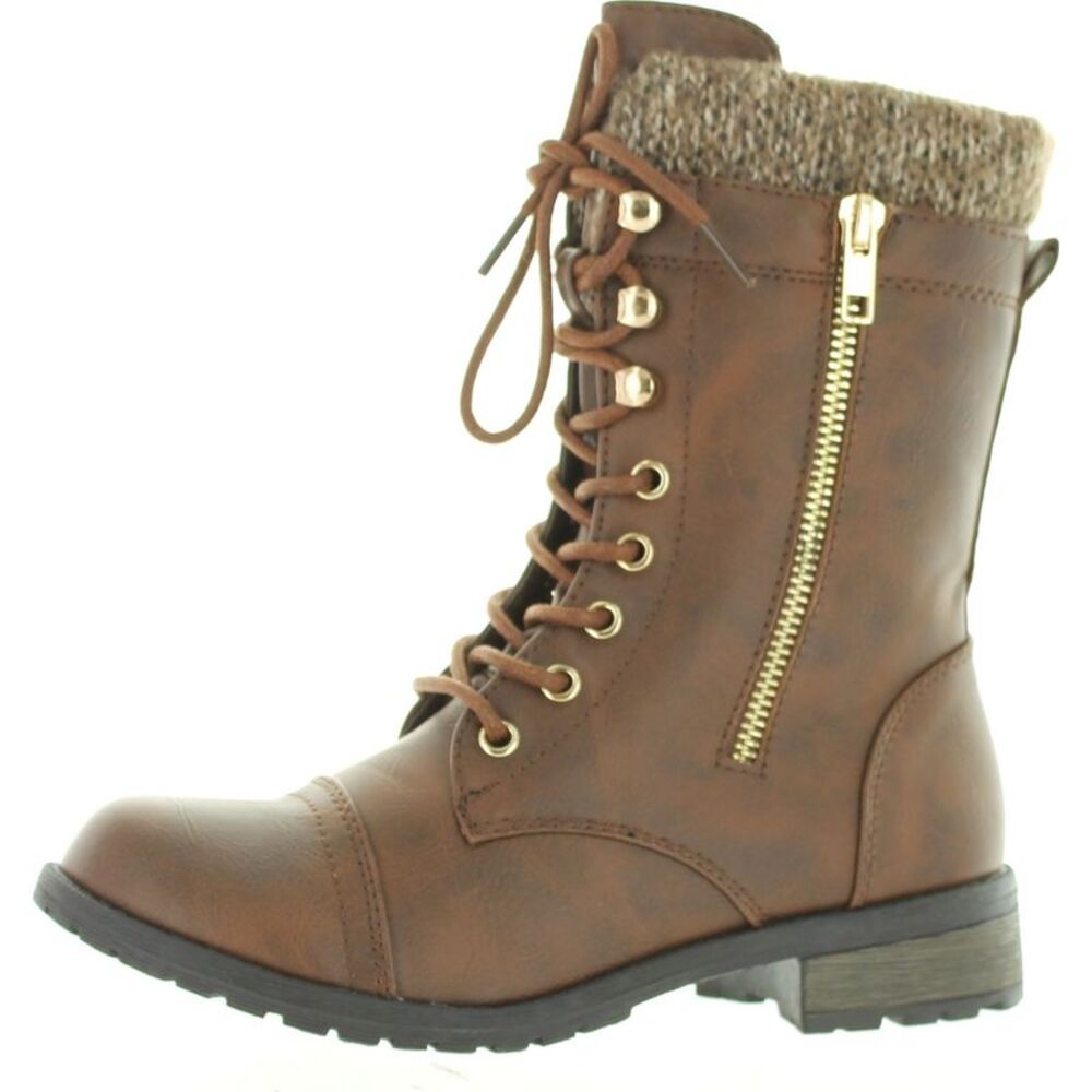 Forever Link Mango-31 brown pu Womens boots 7 NEW